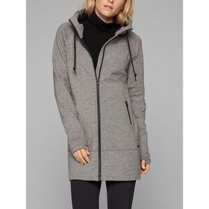 ATHLETA Women’s Stronger Along Grey Hooded Long Sleeve Jacket Sweatshirt